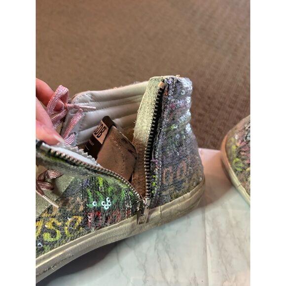 Golden Goose Slide Sneaker Multicolor All Over Sequins G34WS595.A1406 Sz 38 - Picture 9 of 14
